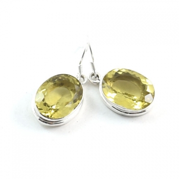 925 silver lemon quartz drop earrings